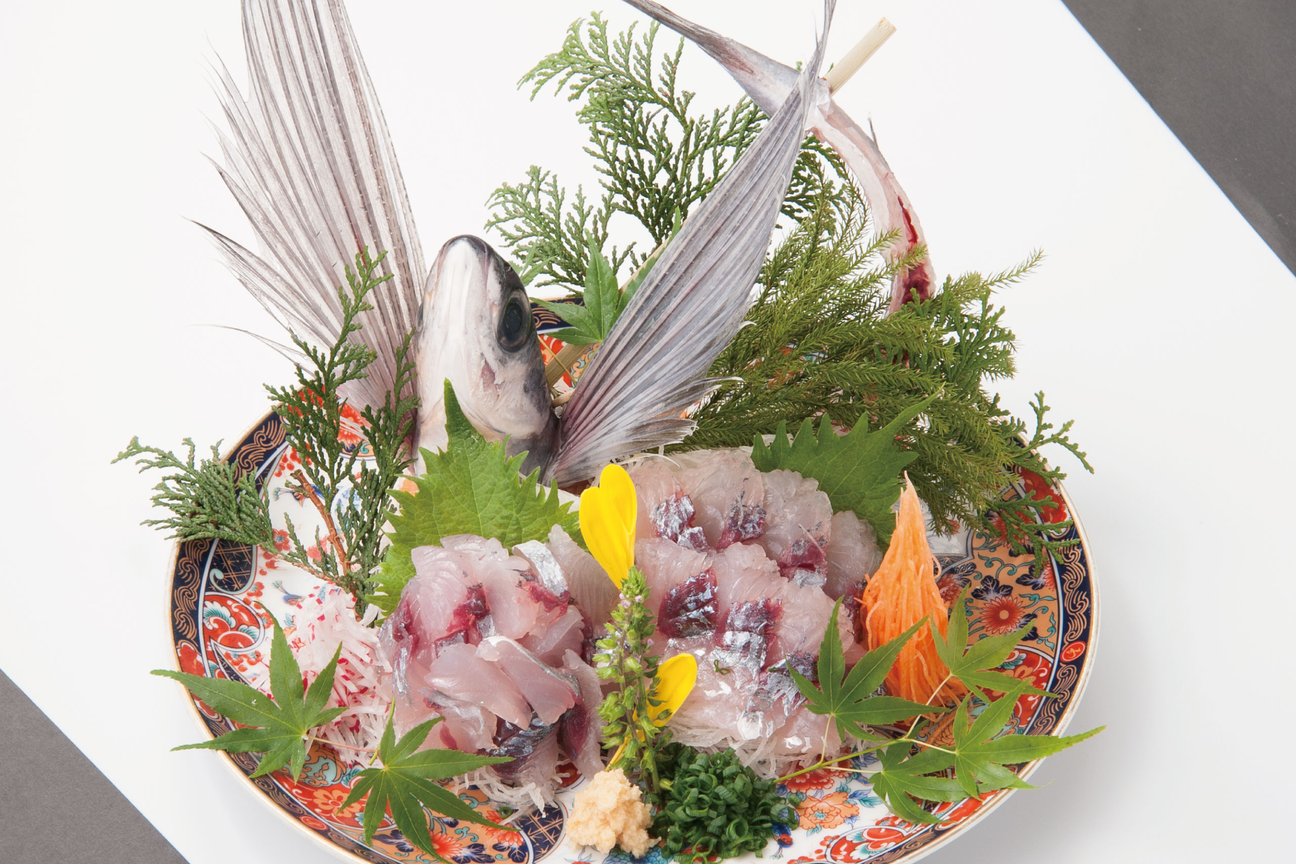 日本海庄や旬メニュー　2024年5月　海鮮　刺身　飛魚　姿造り　日本海庄や　㈱かんなん丸